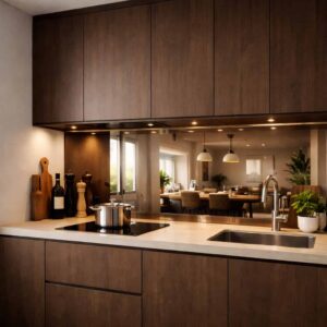 Crédence miroir bronze pour cuisine
