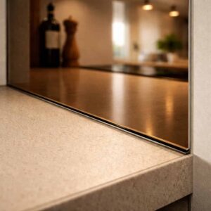 Crédence cuisine miroir bronze sur mesure