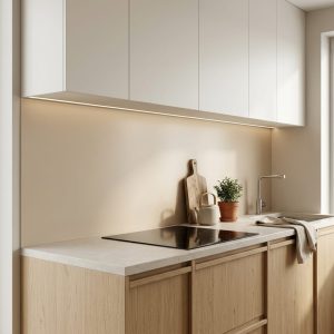 Crédence en verre beige mat