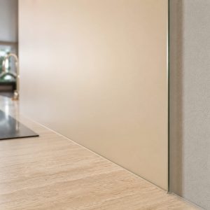 Crédence en verre beige mat pour cuisine