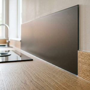 Crédence en verre gris anthracite mat pour cuisine