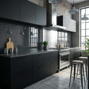 crédence gris anthracite brillant