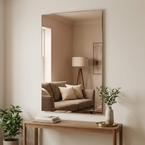 Miroir bronze rectangulaire pour salon