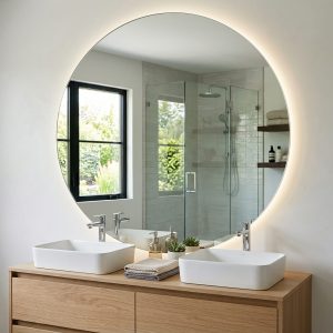Miroir extra clair rond pour salle de bain