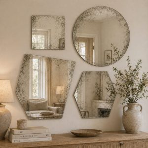 Miroir vieilli clair sur mesure