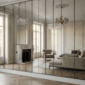 Miroir vieilli clair pur porte de placard