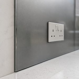 Credence miroir argenté gris mat sur mesure