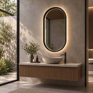 Miroir led Milano noir mat