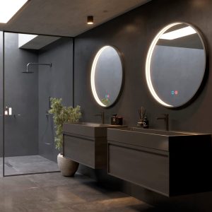 Miroir LED noir mat